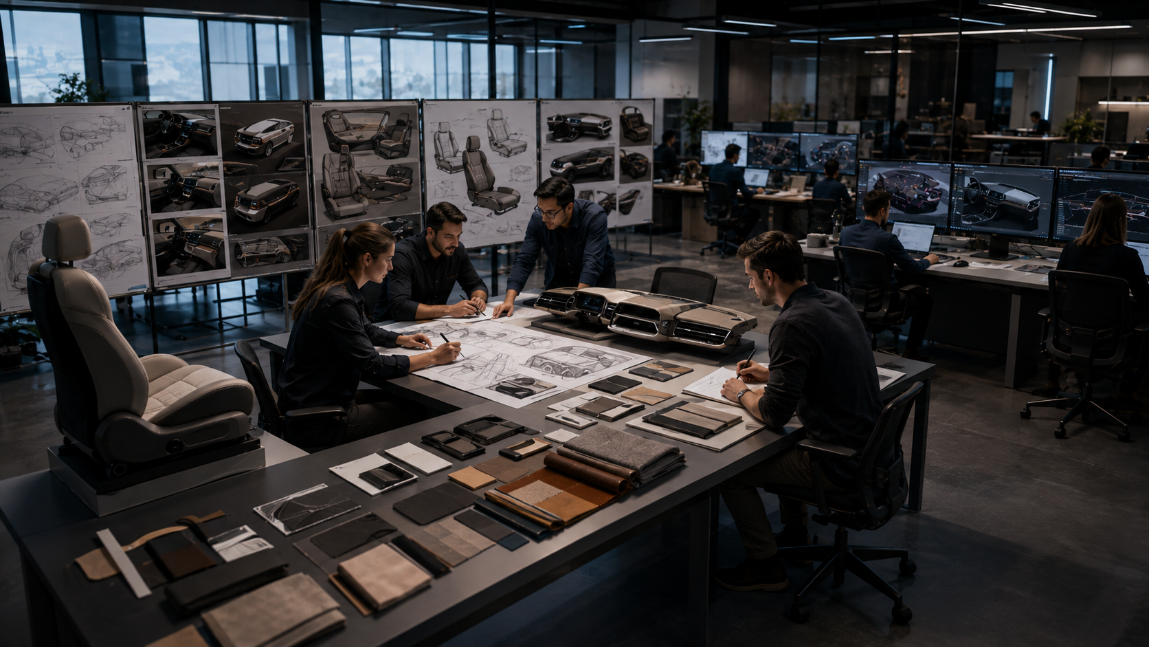 Projeto Engenharia de interiores automotivos com equipe dedicada de 29 especialistas